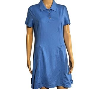 Jack Smith Women's Short Sleeve Polo Dress Blue Knee Length Casual M